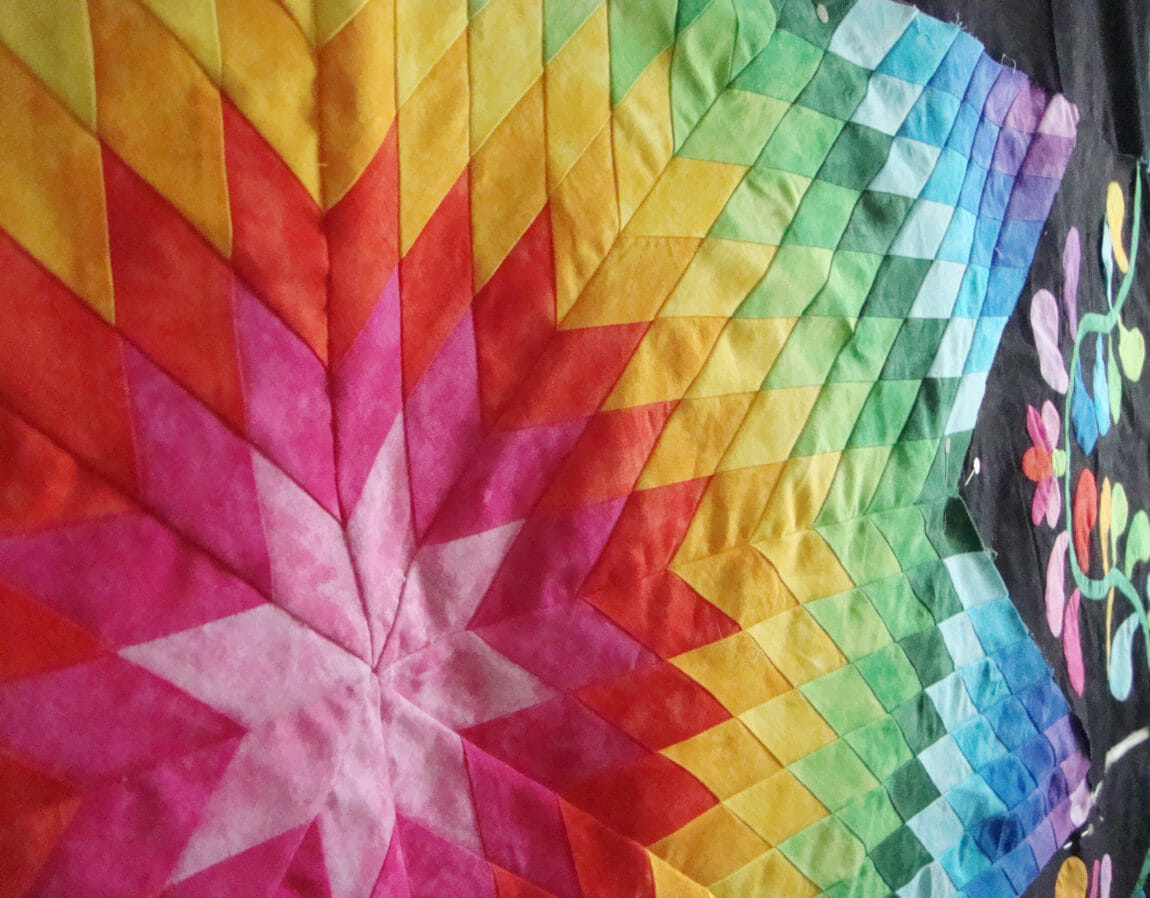 Rainbow lonestar quilt
