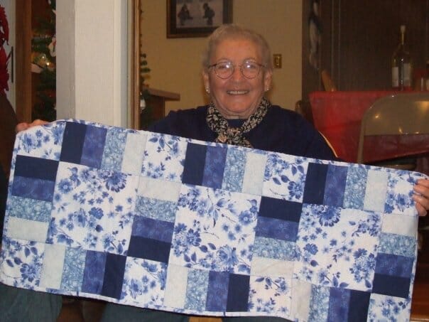Nonna and her table runner