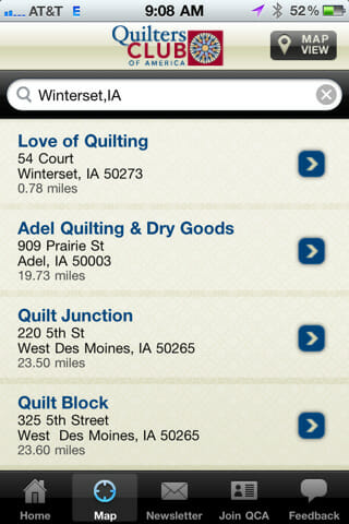 Quilt Shop app