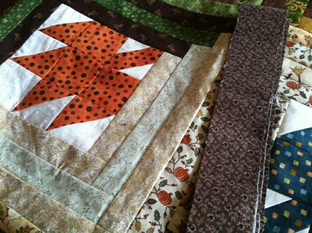 maple leaf, log cabin, fall quilt, king-sized quilt