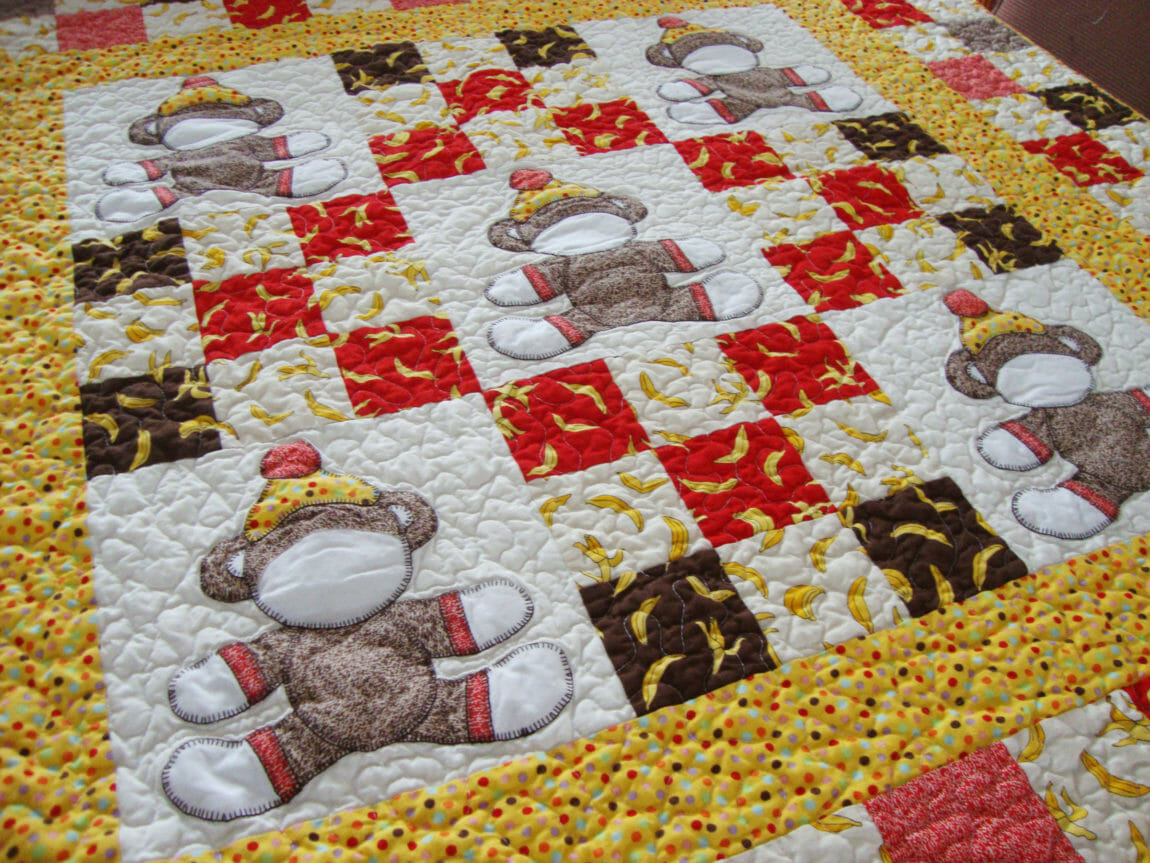 Sock Monkey Crib Quilt Pattern Is Here Quilt Addicts Anonymous