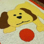 Puppy Love applique baby quilt, www.quiltaddictsanonymous.com