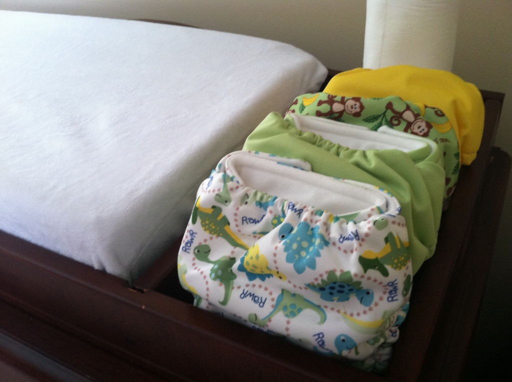 changing table, cloth diapers