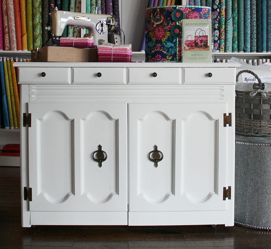 Sewing Cabinet Makeover How To Get A Smooth White Finish With