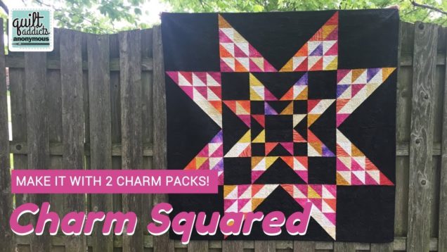 Easy Charm Pack Quilt Pattern! Make Charm Squared with just 2 charm packs and background fabric!