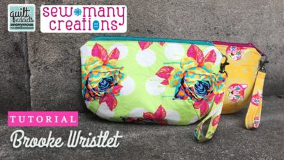 Super Cute Scrap-Friendly Wristlet made from Fat Eighths! Brooke Wristlet by Sew Many Creations