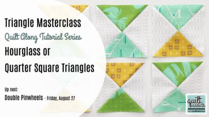 How to make hourglass (quarter square triangles) from squares – Triangle Masterclass