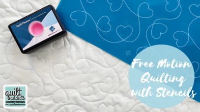 Hearts Meander Free Motion Quilting Tutorial using Full Line Stencil