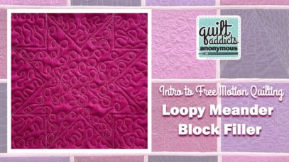 Loopy Meander Block Filler – Intro to Free Motion Quilting