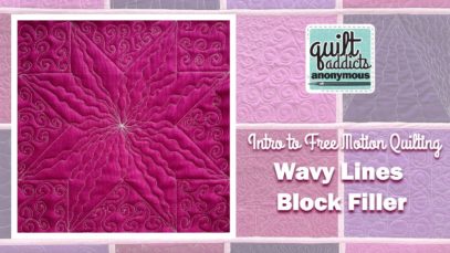 Wavy Lines Block Filler – Intro to Free Motion Quilting