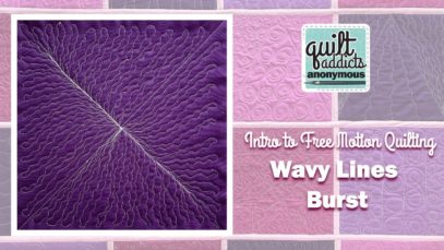 Quilting Wavy Line Burst – Intro to Free Motion Quilting