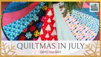 Quilt-As-You-Go Christmas tree skirt you can make in a day! Quiltmas in July