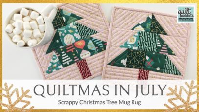 Christmas Tree Mug Rug FREE Pattern! Quiltmas in July 2022