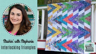 Interlocking Triangles! Modern Fat Quarter Triangle Quilt from Quilt Addicts Anonymous
