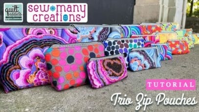 Easy nesting bags perfect for beginners! New Kaffe, Tula and Anna Maria Horner Trio Zip Pouch Kits