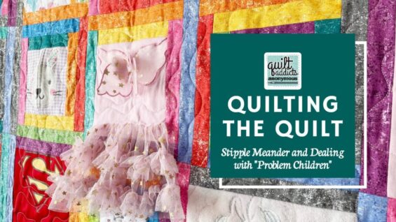 Quilting the Onesie Baby Quilt: Stipple Meander and Dealing with “Problem Children” Quilt Blocks